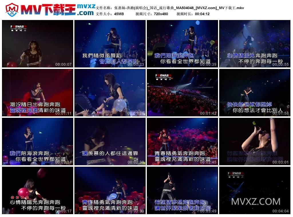张惠妹-奔跑(演唱会)_国语_流行歌曲_MA504048